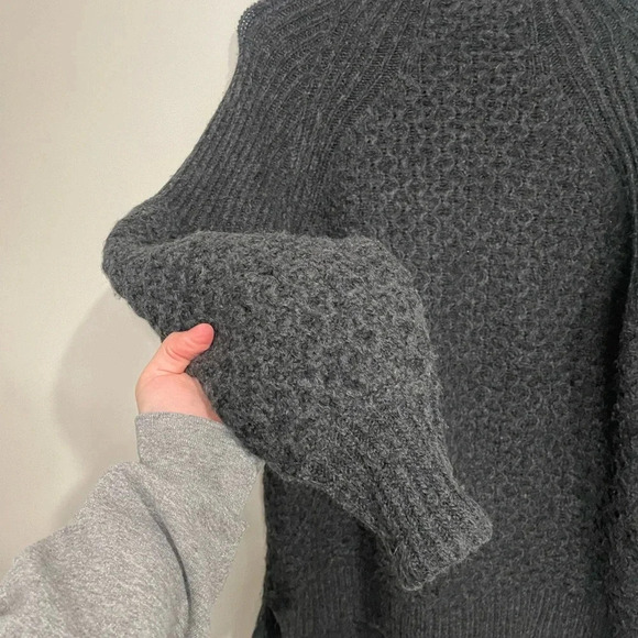 Anthropologie Bia Mock Neck Alpaca Blend Tunic Sweater in Carbon - Picture 5 of 11